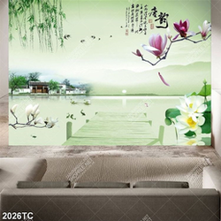 Tranh hoa lộc lan và phong cảnh hữu tình