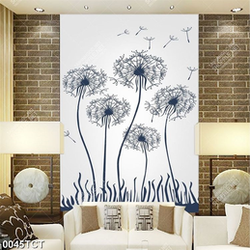 Tranh hoa bồ công anh in cửa tủ