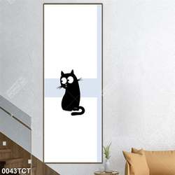 Tranh chú mèo in cửa