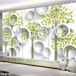 Tranh 3D cây xanh dán tường