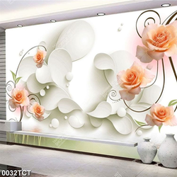 Tranh 3D hoa hồng cam