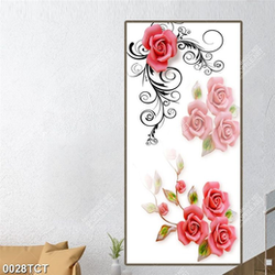 Tranh 3D hoa hồng giả ngọc