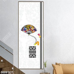 Tranh quạt nền hoa văn