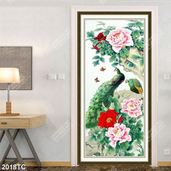 Tranh đôi công và hoa mẫu đơn