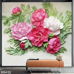 Tranh điêu khắc hoa mẫu đơn