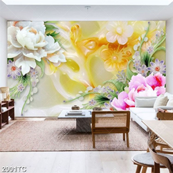 Tranh gỉa ngọc và hoa mẫu đơn