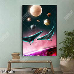 Tranh ghép đôi cá voi