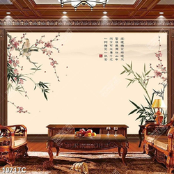 Tranh hoa đào dán tường chất lượng cao