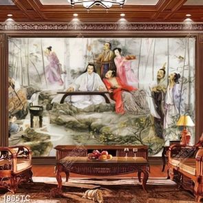 Tranh lễ hội ngâm thơ của người xưa