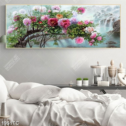 Tranh sơn dầu hoa mẫu đơn