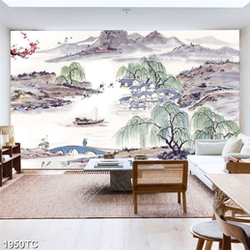 Tranh phong cảnh phố cổ trên sông