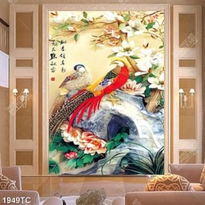 Tranh hoa và chim uyên ương