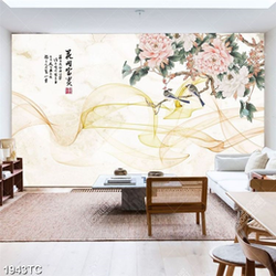 Tranh hoa mẫu đơn hồng