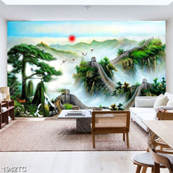 Tranh vạn lý trường thành và cây tùng