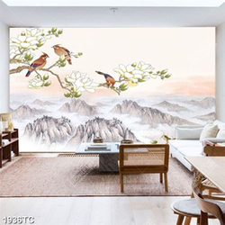 Tranh hoa mộc lan và chim chào mào