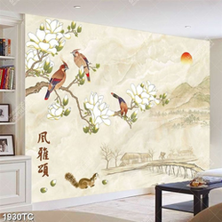 Tranh chào mào và hoa mộc lan