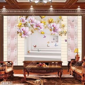 Tranh 3D dán tường hoa mộc lan