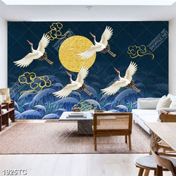 Tranh chim Hạc và trăng