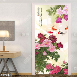 Tranh mẫu đơn và cá chép