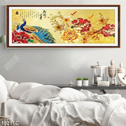 Tranh chim công và hoa mẫu đơn