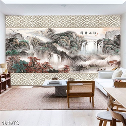 Tranh thủy mặc in khổ ngang đẹp