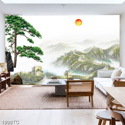 Tranh cây tùng và vạn lý trường thành