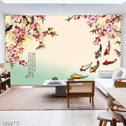 Tranh cá chép và hoa đào