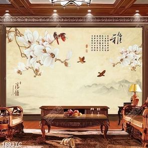 Tranh hoa mộc lan dán tường đẹp