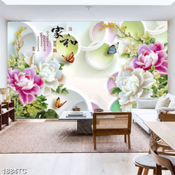 Tranh 3D giả ngọc hoa mẫu đơn