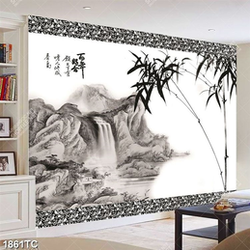 Tranh thư pháp cây tre