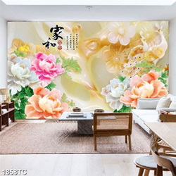 Tranh hoa mẫu đơn giả ngọc in gạch đẹp