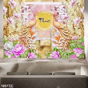 Tranh cửa sổ đôi công và thư pháp chữ Phúc