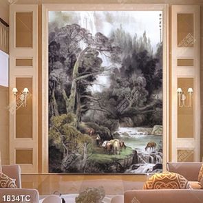 Tranh sơn dầu phong cảnh trên núi