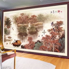 Tranh sơn dầu phong cảnh quê hương in nét