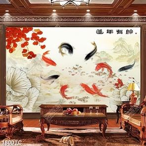 Tranh cá chép và hoa Sen