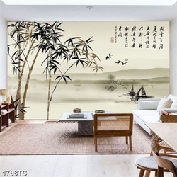 Tranh thư pháp cây tre