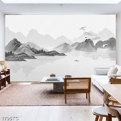 Tranh thủy mặc in kính đẹp