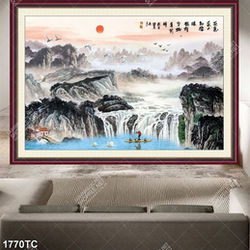 Tranh sơn dầu thác nước