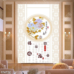 Tranh in kính hoa mẫu đơn