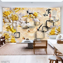 Tranh 3D hoa mộc lan điêu khắc gỗ