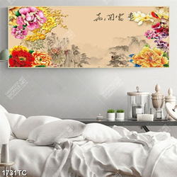 Tranh hoa mẫu đơn nền tranh phong thủy