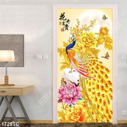 Tranh tài lộc chim công vàng