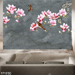 Tranh hoa mộc lan in dán tường