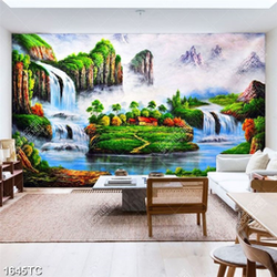 Tranh sơn dầu thác nước