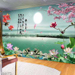 Tranh phong cảnh hữu tình đêm trăng