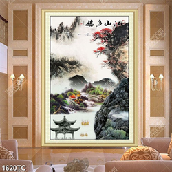 Tranh sơn dầu phong thủy thác nước