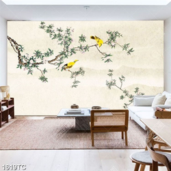 Tranh hoa mai và đôi chim