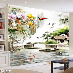 Tranh thư pháp và hoa mộc lan