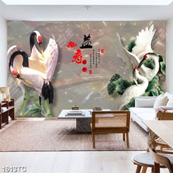 Tranh giả ngọc đôi Hạc in gạch đẹp