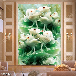 Tranh giả ngọc điêu khắc chim hạc